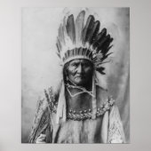 "Geronimo met Headdress" Poster (Voorkant)