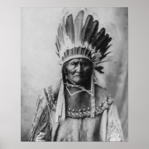 "Geronimo met Headdress" Poster