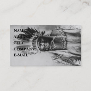 "Geronimo met Headdress" Visitekaartje