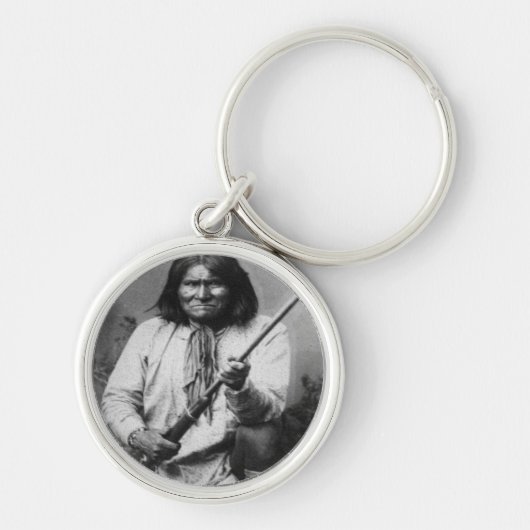 "Geronimo met Pistool bij de Klaar" Sleutelhanger (Voorkant)