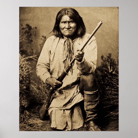 Geronimo met Rifle 1886  Indiaan Poster (Voorkant)