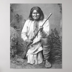Geronimo met Rifle 1886  Indiaan Poster