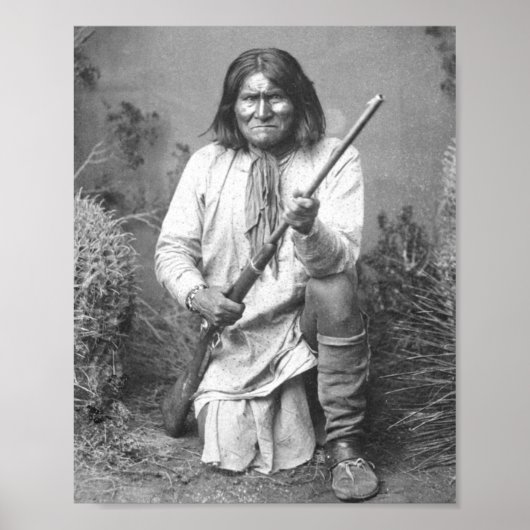 Geronimo met Rifle 1886  Indiaan Poster (Voorkant)