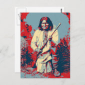 Geronimo Pop Art - Apache Indian Warrior Chief Briefkaart (Voorkant / Achterkant)