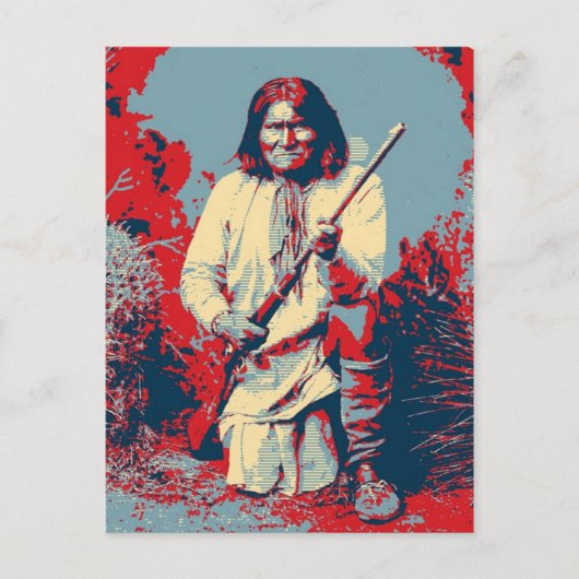 Geronimo Pop Art - Apache Indian Warrior Chief Briefkaart (Voorkant)