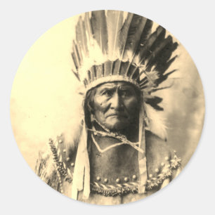 Geronimo Sepia-kleur Ronde Sticker