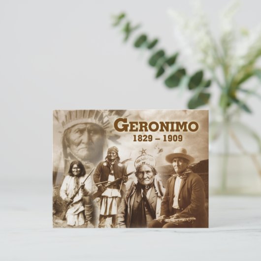 Geronimo van de Apache Chiricahua Briefkaart (Staand voorkant)