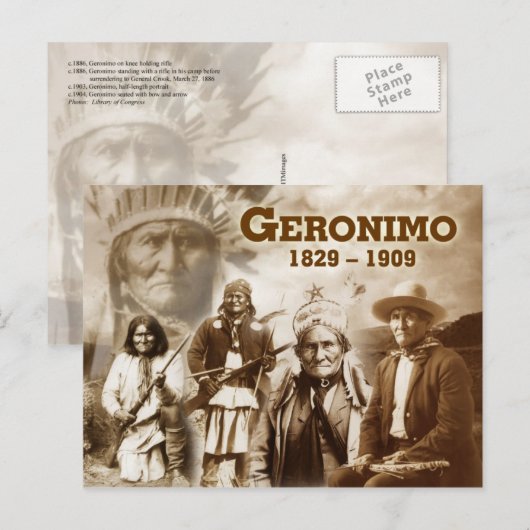 Geronimo van de Apache Chiricahua Briefkaart (Voorkant / Achterkant)