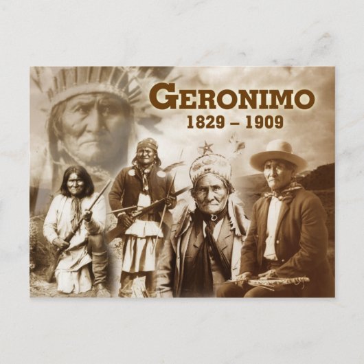 Geronimo van de Apache Chiricahua Briefkaart (Voorkant)
