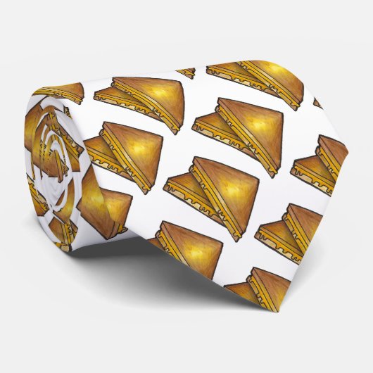 Gerooid Toasted Cheddar Cheese Sandwich Foodie Str Stropdas (Opgerold)