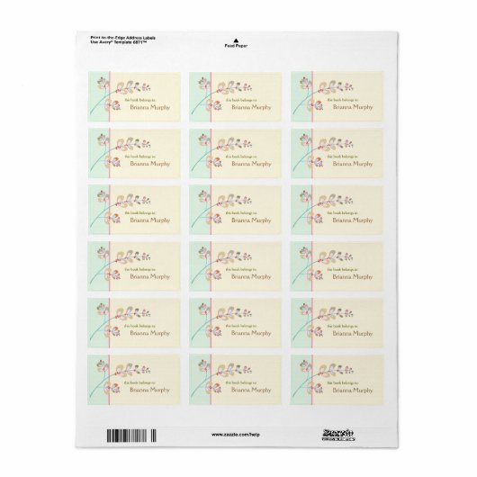 Gerooide bladbladbladbladplaatlabels etiket (Full Sheet)