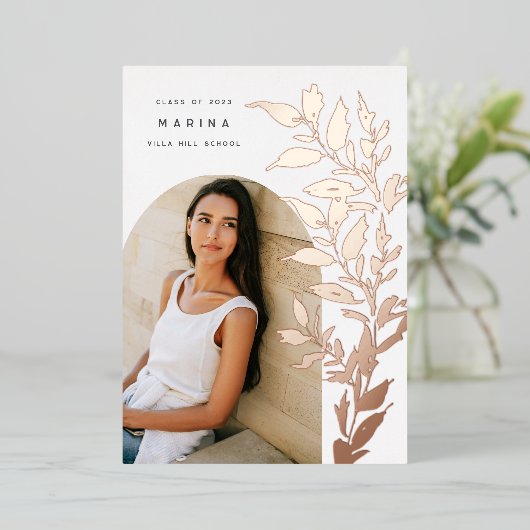 Gerooide bladeren | Aankondiging foto-Afstuderen (Staand Voorkant)