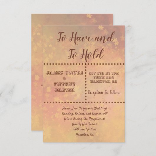 Gerooide bladeren en stippen kaart (Voorkant / Achterkant)