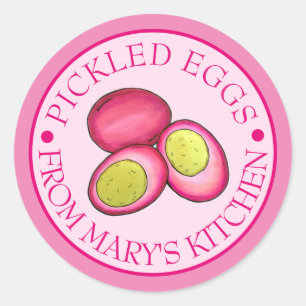 Gerooide rode besmeurde rode vleereieren, geborgen ronde sticker