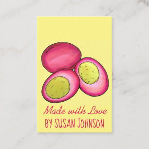 Gerooide rode besmeurde rode vleereieren, geborgen visitekaartje