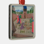 Gerooide tuin met een vrouw tuinier metalen ornament (Rechts)