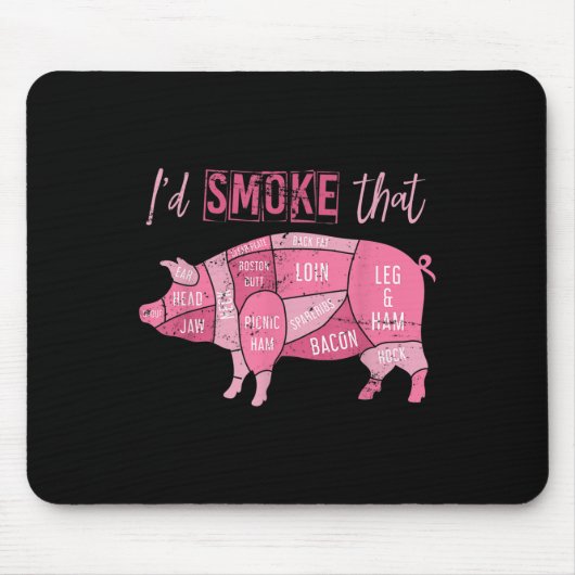 Gerookt Varkensgrill Bacon Lover Grappig BBQ Chef Muismat (Voorkant)