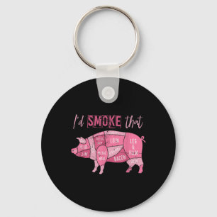 Gerookt Varkensgrill Bacon Lover Grappig BBQ Chef Sleutelhanger