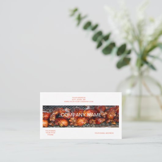 Gerookt vlees Catering Visitekaartje (Staand voorkant)