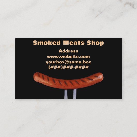 Gerookt vlees Winkel Visitekaartje (Voorkant)