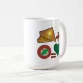 Gerookte kaasbroodje + tomato Soup = Love Heart Koffiemok (Voorkant rechts)