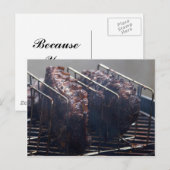 Gerookte ribben op rooster briefkaart (Voorkant / Achterkant)