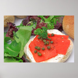 Gerookte zalm bagel poster