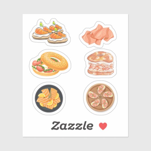 Gerookte zalmStickers Sticker (Vel)
