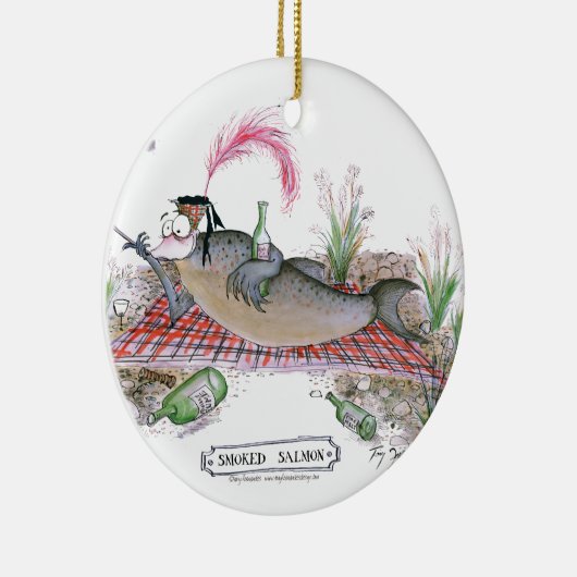 Gerookte zalmvis, tonifernandes keramisch ornament (Rechts)