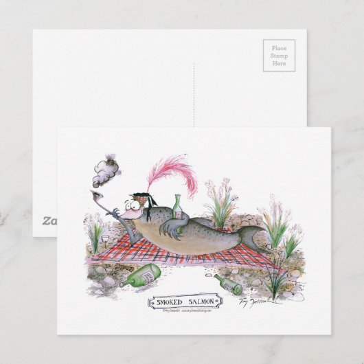 Gerookte zalmvis, tony fernandes briefkaart (Voorkant / Achterkant)