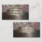 Geroosterd geperforeerd metaal |  achtergrond visitekaartje (Voorkant / Achterkant)