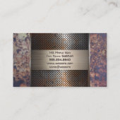 Geroosterd geperforeerd metaal |  achtergrond visitekaartje (Achterkant)