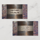 Geroosterd geperforeerd metaal |  achtergrond visitekaartje (Voorkant / Achterkant)