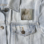 Geroosterd meisje (marmer) vierkante button 5,1 cm (In situ)