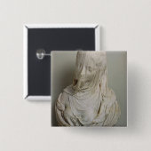 Geroosterd meisje (marmer) vierkante button 5,1 cm (Voorkant /achterkant)