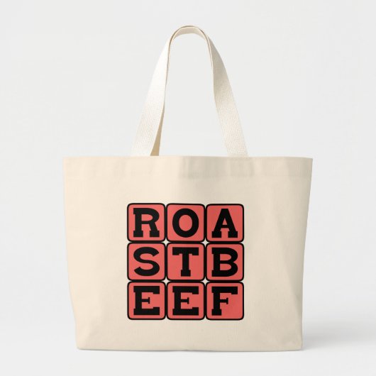 Geroosterd rundvlees, sandwichvlees grote tote bag (Voorkant)