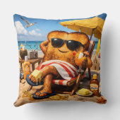 Geroosterd worden op het strandkussen kussen (Achterkant)