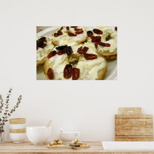 Geroosterde bagel met geitenkaas poster