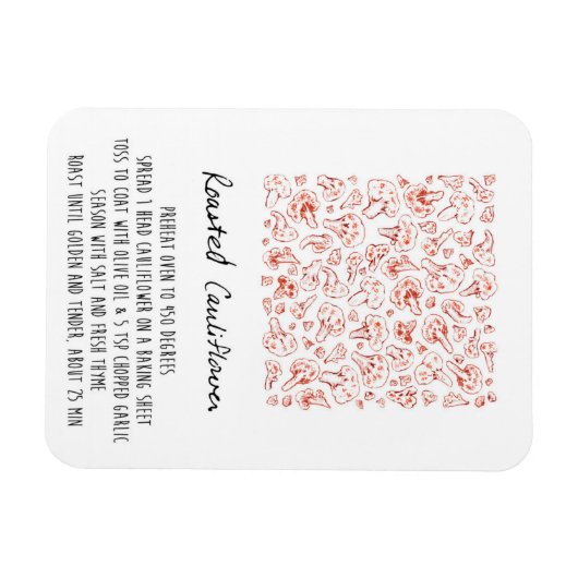 Geroosterde bloemkool recept magneet (Horizontaal)