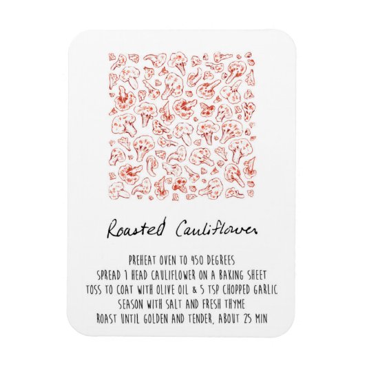 Geroosterde bloemkool recept magneet (Verticaal)