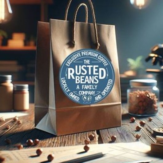 Geroosterde bonen - Koffie Ronde Sticker