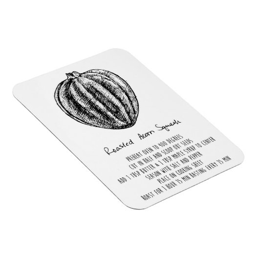 Geroosterde eikel squash recept magneet (Rechterzijde)