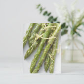 Geroosterde groene asperges met citroenzest, briefkaart (Staand voorkant)