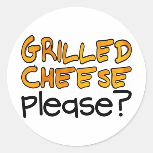 Geroosterde kaas alstublieft? ronde sticker (Voorkant)