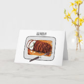 Geroosterde kalkoenborst cartoon illustratie  kaart (Gele Bloem)