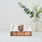 Geroosterde koffiebonen in zakken visitekaartje (Staand voorkant)