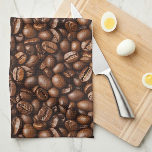 Geroosterde koffiebonen theedoek (Quarter Fold)
