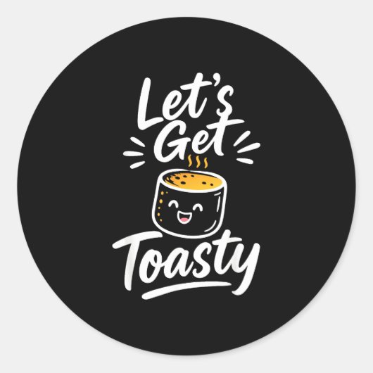 Geroosterde marshmallow kampvuur ronde sticker (Voorkant)