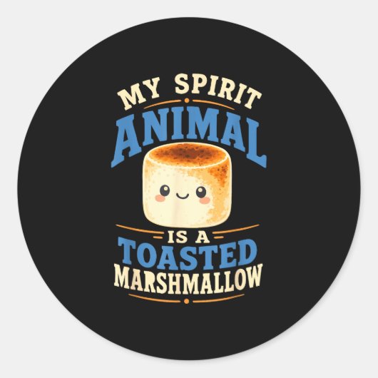 Geroosterde marshmallow kampvuur s'mores ronde sticker (Voorkant)