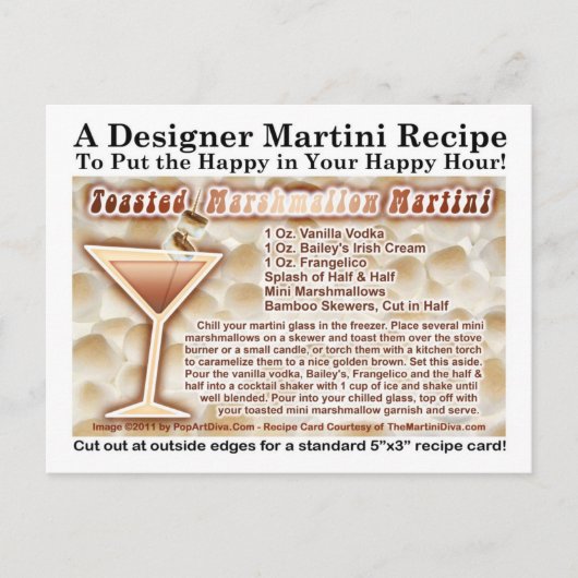 Geroosterde Marshmallow Martini Recept Briefkaart (Voorkant)